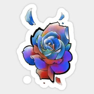 rainbow rose Sticker